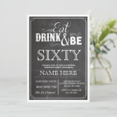 Eat Drink & wees 60 of om het even welke Leeftijd  Kaart (Staand voorkant)