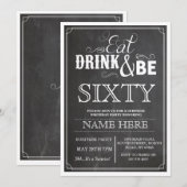 Eat Drink & wees 60 of om het even welke Leeftijd  Kaart (Voorkant / Achterkant)