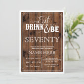 Eat Drink & wees 70 of om het even welke Leeftijd  Kaart (Staand voorkant)