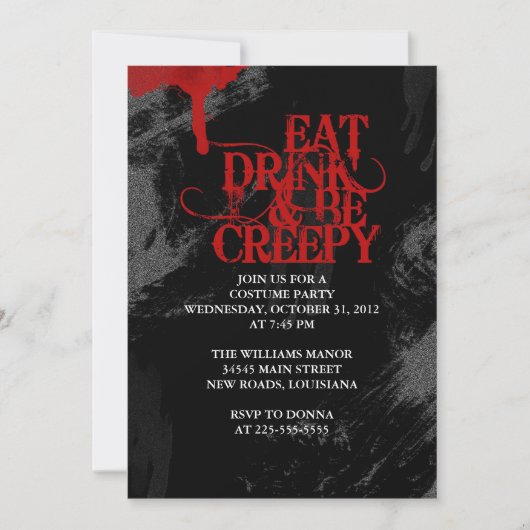 Eat Drink & wees creepy Kaart (Voorkant)