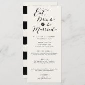 Eat Drink & wees getrouwd Trendy Script Weddenscha Menu (Voorkant / Achterkant)