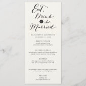 Eat Drink & wees getrouwd Trendy Script Weddenscha Menu (Voorkant)