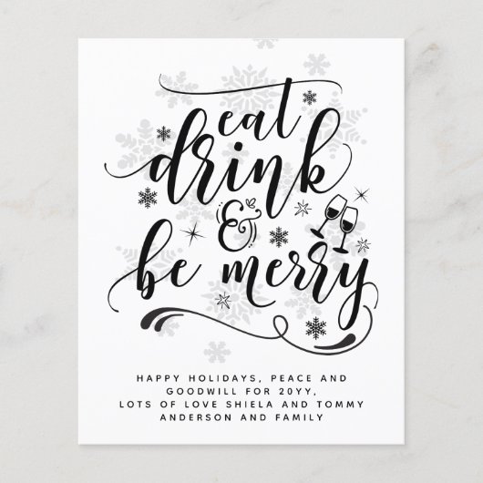Eat Drink Wees prettig kersttypografie (Voorkant)