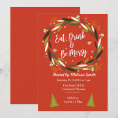 Eat Drink & Wees prettige kerstfeestdag Kaart (Voorkant / Achterkant)