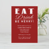 Eat Drink & Wees prettige kerstfeestdagen Kaart (Staand voorkant)