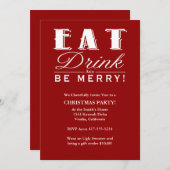 Eat Drink & Wees prettige kerstfeestdagen Kaart (Voorkant / Achterkant)