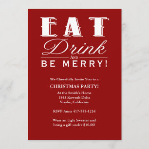 Eat Drink & Wees prettige kerstfeestdagen Kaart
