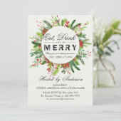 Eat Drink & Wees prettige kerstfeestdagen Kaart (Staand voorkant)