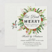 Eat Drink & Wees prettige kerstfeestdagen Kaart (Voorkant / Achterkant)