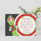 Eat Drink & Wees prettige kerstfeestdagen Kaart (Staand voorkant)