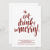 Eat Drink & Wees prettige kerstfeestdagen Kaart (Voorkant / Achterkant)