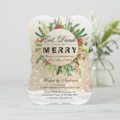 Eat Drink & Wees prettige kerstfeestdagen Kaart (Staand voorkant)