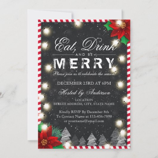 Eat Drink & Wees prettige kerstfeestdagen Kaart (Voorkant)