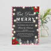 Eat Drink & Wees prettige kerstfeestdagen Kaart (Staand voorkant)