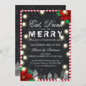 Eat Drink & Wees prettige kerstfeestdagen Kaart (Voorkant / Achterkant)