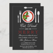 Eat Drink & Wees prettige kerstfeestdagen Kaart (Voorkant / Achterkant)