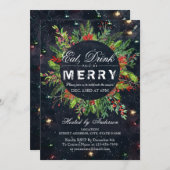 Eat Drink & Wees prettige kerstfeestdagen Kaart (Voorkant / Achterkant)