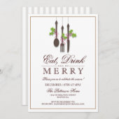 Eat Drink & Wees vrolijk kerstfeest Kaart (Voorkant / Achterkant)