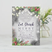 Eat Drink Wees vrolijk kerstfeest Kaart (Staand voorkant)