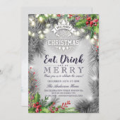 Eat Drink Wees vrolijk kerstfeest Kaart (Voorkant / Achterkant)