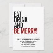 Eat Drink & Wees vrolijk kerstfeest Kaart (Voorkant)