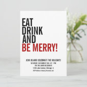 Eat Drink & Wees vrolijk kerstfeest Kaart (Staand voorkant)