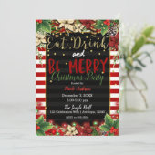 Eat Drink & Wees vrolijk kerstfeest Kaart (Staand voorkant)