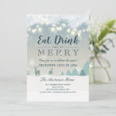 Eat Drink & Wees vrolijk kerstfeest Kaart (Staand voorkant)