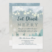 Eat Drink & Wees vrolijk kerstfeest Kaart (Voorkant / Achterkant)