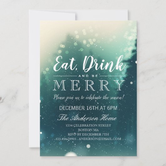 Eat Drink Wees vrolijk kerstfeest Kaart (Voorkant)