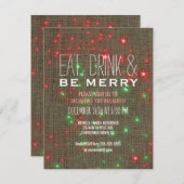 Eat Drink Wees vrolijk kerstfeest Rustige feestdag Kaart (Voorkant / Achterkant)