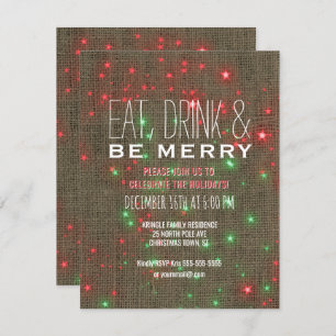 Eat Drink Wees vrolijk kerstfeest Rustige feestdag Kaart