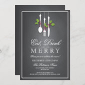 Eat Drink & Wees vrolijk kerstfeestmaal Kaart (Voorkant / Achterkant)