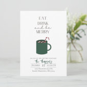  Eat Drink & Wees vrolijk minimalistisch kerstfees Kaart (Staand voorkant)