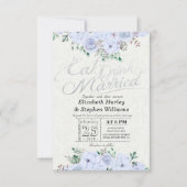 EAT Drink worden getrouwd bruiloft bloemenzilver s Kaart (Voorkant)