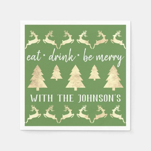 Eat Drink zijn groenere Feestdagen met een furiego Servet (Voorkant)