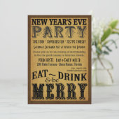 Eat Drink zijn Merry  nieuwjaarsdag uitnodigen Kaart (Staand voorkant)