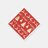 Eat Drink zijn Merry White Gold Reindeers Red Whit Servet (Hoek)