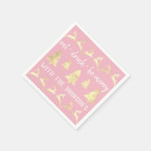 Eat Drink zijn Merry White Gold Reindeers Roze Whi Servet (Hoek)