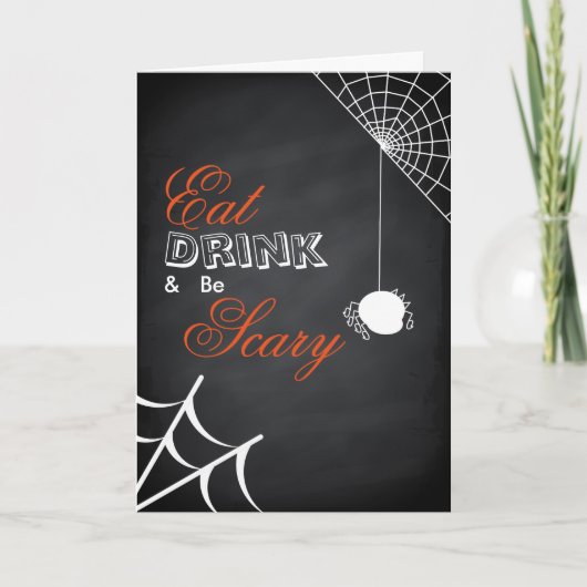 Eat Drink & zijn Scary Halloween Spider Web Kaart (Voorkant)