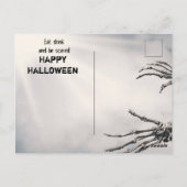 Eat Drink: Zombie Skeleton Halloween Card Briefkaart (Achterkant)