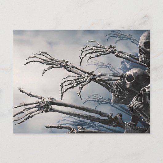 Eat Drink: Zombie Skeleton Halloween Card Briefkaart (Voorkant)