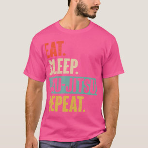 Eat Eleep Jiu Jitsu Herhaal - Grappige Vintage Bjj T-shirt