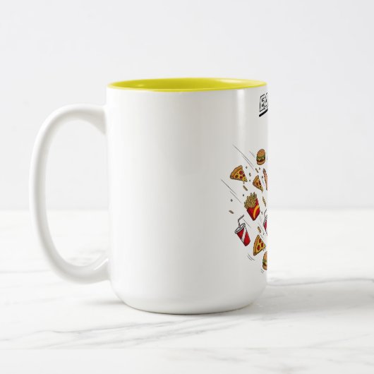 Eat Fight Repeat Tweekleurige Koffiemok (Links)