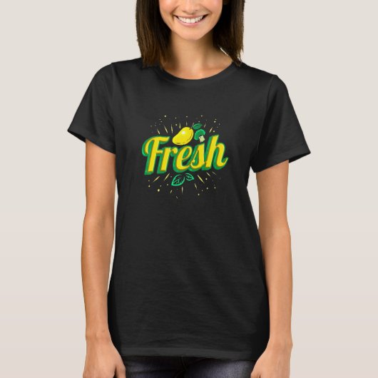 Eat fresh mango Lemon and Brokkoli Vegetarian Go T-shirt (Voorkant)