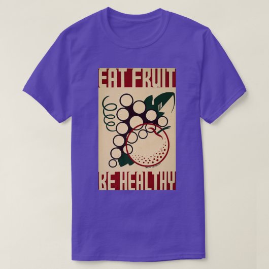 Eat Fruit be health Federal Art Project Retro Vin T-shirt (Design voorkant)