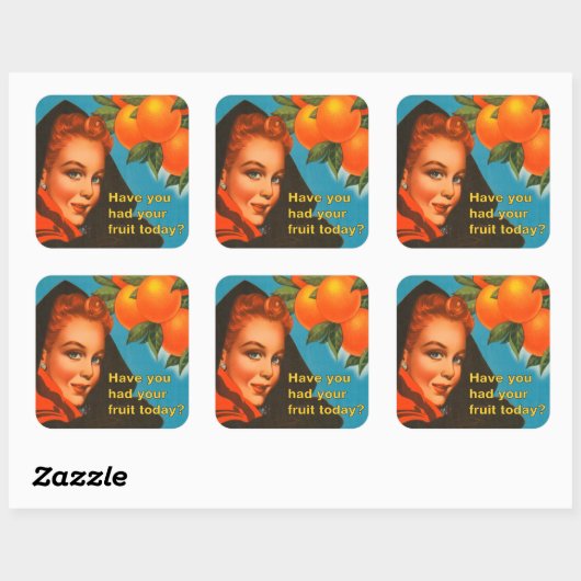 Eat Fruit  design Vierkante Sticker (Vel)