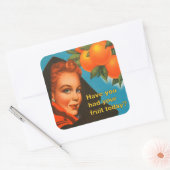 Eat Fruit  design Vierkante Sticker (Envelop)