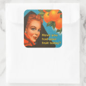 Eat Fruit  design Vierkante Sticker (Tas)