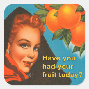 Eat Fruit  design Vierkante Sticker